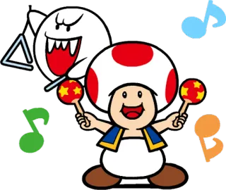 🕺 cc517d44 Toad video game, nintendo, super mario, ghost, cartoon telegram sticker