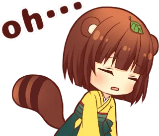 😞 44096a48 oh... mignon, animal, fatigué, dessin animé telegram sticker