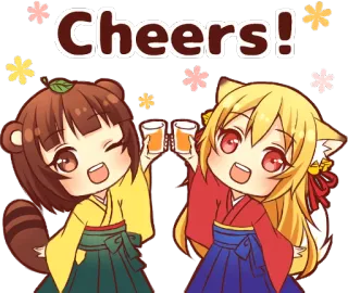 😉 b7e824bd Cheers! Anime, Animaux, Santé, Kawaii, Toast telegram sticker