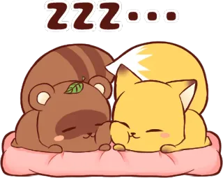 🦊 f824b0c7 ZZZ... sommeil, animaux, mignon, dormir, zzz telegram sticker