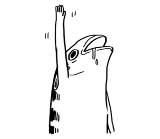 🐈 0a5ee495 fisch, tier, cartoon, stehend, illustration whatsapp sticker