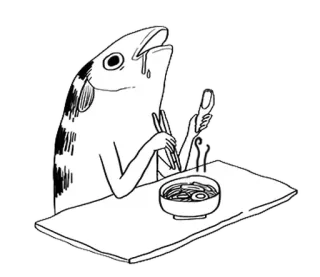 🐈 24a03a51 fisch, ramen, essen, essstäbchen, mahlzeit, lebensmittel whatsapp sticker