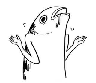 🐈 6db28ddf Fisch, Tier, Meme, Lustig, Seltsam, Illustration, Cartoon whatsapp sticker