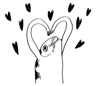 🐈 744057e7 Fisch, Liebe, Herz, Traurig, Weinen, Illustration, Sticker whatsapp sticker