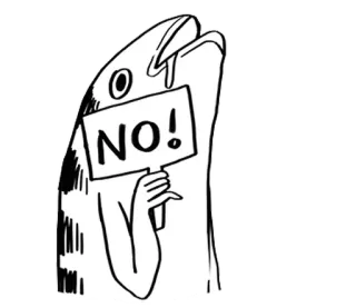 🐈 7b0f5d0c NO! Aal, Protest, Lustig, Tier, Nein whatsapp sticker