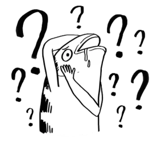 🐈 a0767118 Fragezeichen, verwirrt, Fisch, denken, Zweifel, schwarz weiß whatsapp sticker