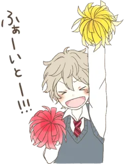🤗 a65a396f ふぁいと!!! アニメ, チアリーダー, ポンポン, 制服, 応援, かわいい telegram sticker