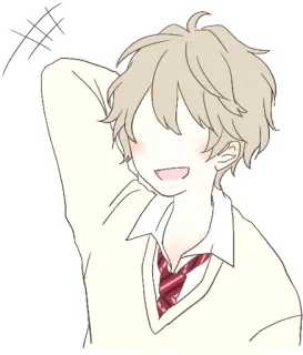 😅 c8ee9aee アニメ, マンガ, 漫画, 制服, 赤面, 笑顔 telegram sticker