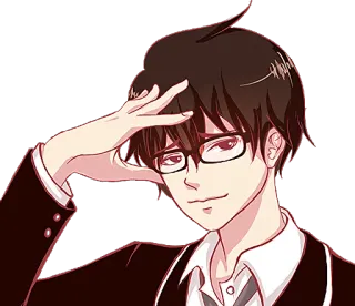 🤓 510aa2c8 Anime, Manga, Ragazzo, Occhiali, Studente telegram sticker