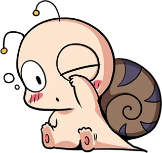 😴 40c71227 cartoon, cute, snail, kawaii, anime, manga telegram sticker
