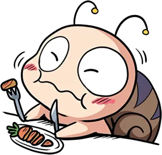 😋 7a5a35a4 eating, food, cartoon, dinner, cute, meal telegram sticker