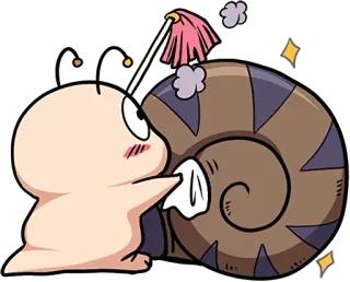 ✨ 8b318b78 snail, cleaning, cute, cartoon, kawaii, whimsical telegram sticker