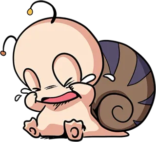 😭 e29b07d2 snail, crying, cartoon, sad, emoji telegram sticker