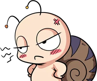 😒 f41532c4 cartoon, anime, angry, cute, snail, shell, cartoon character telegram sticker