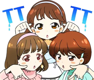 😭 d361a614 TT TT Anime, Kreskówka, Słodkie, Zabawne, Łzy, Wskazywanie, Zawstydzony telegram sticker