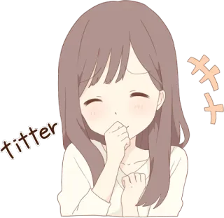 😄 18b666cc titter Аниме, Милый, Девушка, Хихикать, Смех whatsapp sticker