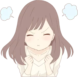 😤 bcc6437f аниме, злой, расстроенный, мультфильм, разочарованный, девочка, раздраженный whatsapp sticker