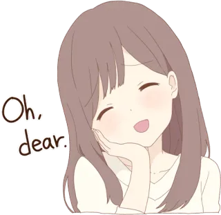 😘 d8dbb12e Oh, dear. Аниме, Девушка, Мило, Выражение, Эмоция whatsapp sticker