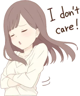 😒 eb364c42 I don't care! Девочка аниме, Мне все равно, Отношение, Равнодушный, Мультфильм, Иллюстрация whatsapp sticker