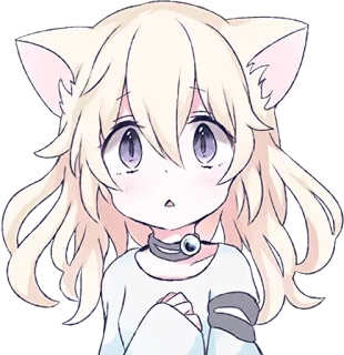 😯 09c8161c 动漫, 卡哇伊, 猫娘, 贴纸, 漫画, 可爱 telegram sticker