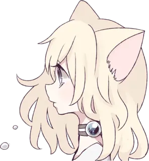 White Cat Girl :: @line_stickers telegram stickers