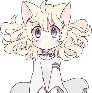 😯 7cb38bd4 动漫, 猫娘, 漫画, 卡哇伊, 可爱, Q版, 兽耳 telegram sticker