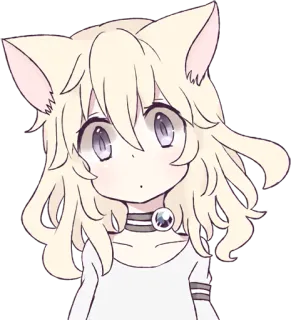 🤔 9f73df23 动漫女孩, 猫耳, 卡哇伊, 漫画, 可爱 telegram sticker