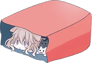 😞 b3e7fb24 动漫, 猫, 盒子, 卡哇伊, 可爱, 动物 telegram sticker