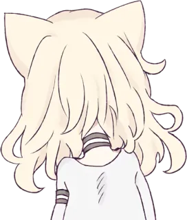 White Cat Girl :: @line_stickers telegram stickers