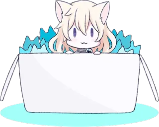 🙂 dc1b0e0d 猫娘, 动漫, 贴纸, 可爱, 卡哇伊, 盒子 telegram sticker