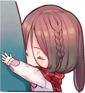 🤗 2858f678 chica anime, triste, linda, dibujos animados, chica, orejas de conejo whatsapp sticker