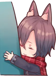 🤗 476e7db7 Anime, Abrazo, Lindo, Kawaii, Chibi, Orejas de animales, Manga whatsapp sticker