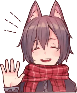 👋 47d74b94 Anime, Lobo, Chica, Furry, Lindo, Kawaii, Sonrisa whatsapp sticker