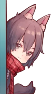 👀 c1555463 Anime, Lobo, Bufanda, Mono, Chibi, Dibujos animados whatsapp sticker