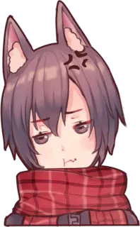 😤 c4ead0c4 Anime, Chica lobo, Enojado, Molesto, Ceño fruncido, Dibujos animados whatsapp sticker