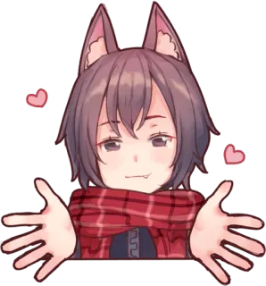 🤗 fd96628e Anime, Manga, Abrazo, Lindo, Kawaii, Chica lobo whatsapp sticker