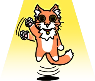 👽 77571982 แมว, การ์ตูน, สัตว์, น่ารัก, เป็นมิตร, โบกมือ telegram sticker