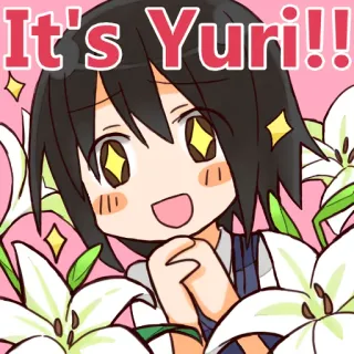 😍 d566e9bf Yuri It's Yuri!! Anime, Mignon, Fille, Fleur, Kawaii, Dessin animé telegram sticker