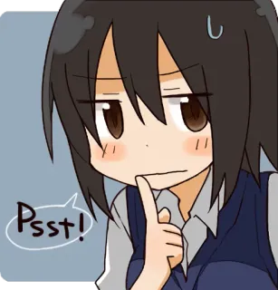 🤐 fe835aa9 Psst! chut, animé, manga, dessin animé, silence, chut telegram sticker
