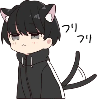 🤩 49bd9e1c プリプリ 动漫, 漫画, 猫耳, 可爱, Q版 telegram sticker