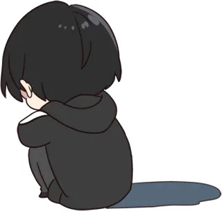 😶 7ab31b34 伤心, 哭泣, 动漫, 男孩, 沮丧, 情绪化, 孤独 telegram sticker