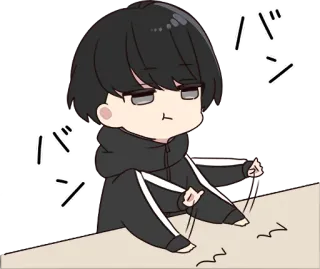😤 b51022ea バン 动漫, 漫画, 日本, 卡通, Q版 telegram sticker