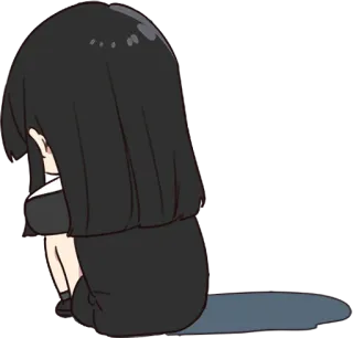 😶 efa9d0eb 伤心, 动漫, 女孩, 孤独, 沮丧, 哭泣, 情绪化 telegram sticker