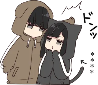 Yurudara-chan. & Yurudara-kun. 2 :: @line_stickers telegram stickers