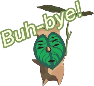 🌱 252647ad Buh-bye! Korok, hoja, espíritu del bosque, The Legend of Zelda, lindo telegram sticker