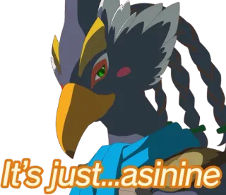 🦅 37456af7 Revali The Legend of Zelda: Breath of the Wild It's just...asinine Revali, Zelda, Breath of the Wild, BotW, pájaro, tonto telegram sticker