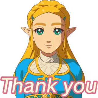 😊 72042bc1 Zelda The Legend of Zelda Thank you zelda, gracias, princesa, videojuego, nintendo telegram sticker