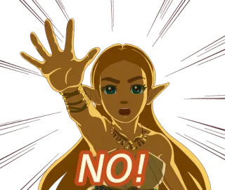 🙅‍♀️ 7267b43e Zelda The Legend of Zelda NO! zelda, videojuego, no, stop, princesa telegram sticker