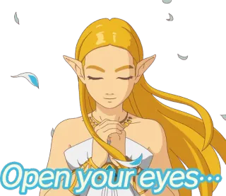 🙏 ad027097 Zelda The Legend of Zelda Open your eyes... zelda, princesa, nintendo, videojuego, fanart telegram sticker