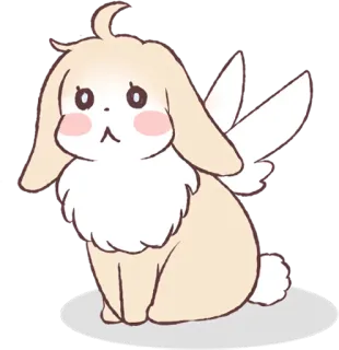 🐰 1338eb87 토끼, 천사, 귀여운, 바니, 동물, 만화 telegram sticker